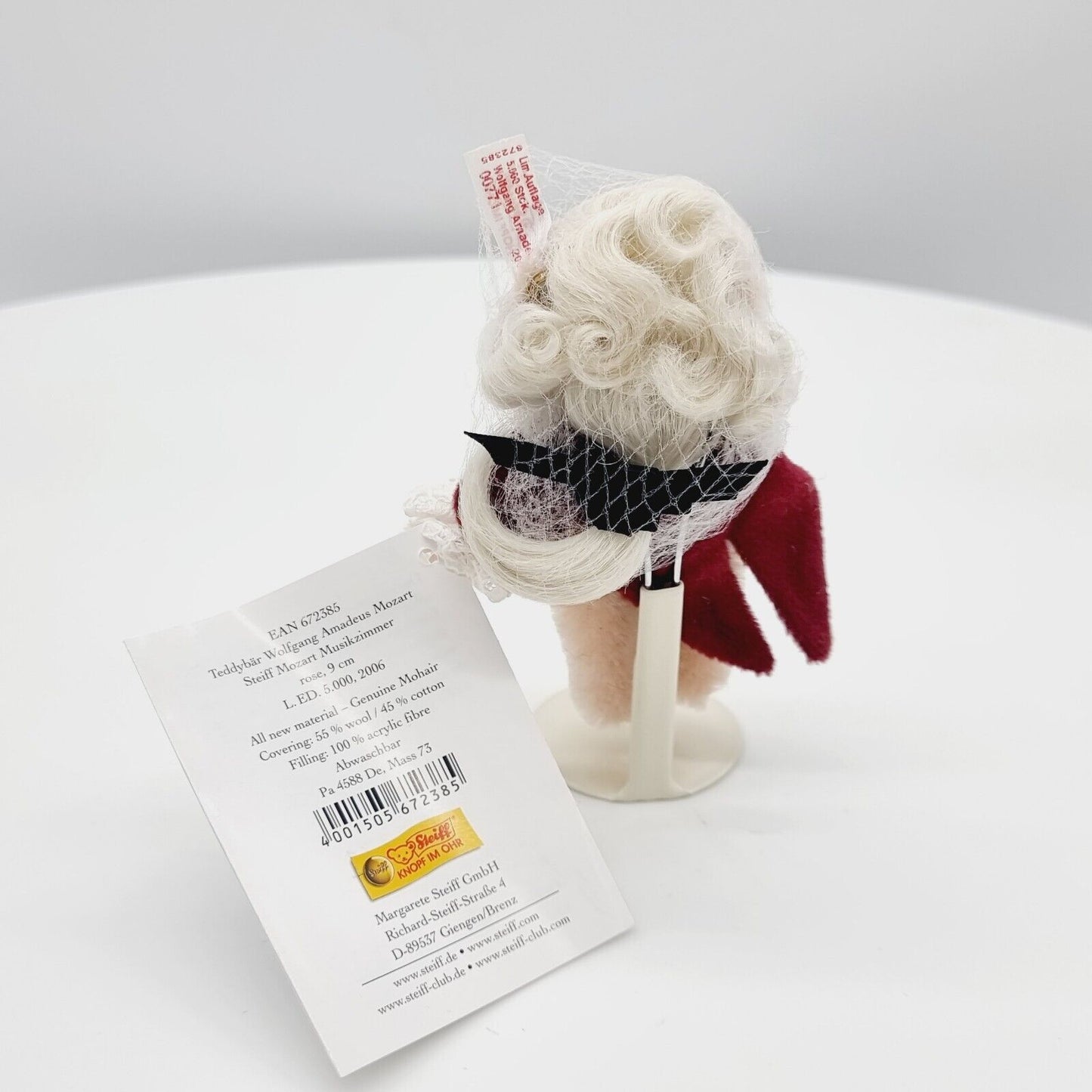 Steiff Teddybär Wolfgang Amadeus Mozart 9 cm 672385 limitiert 5000 2006