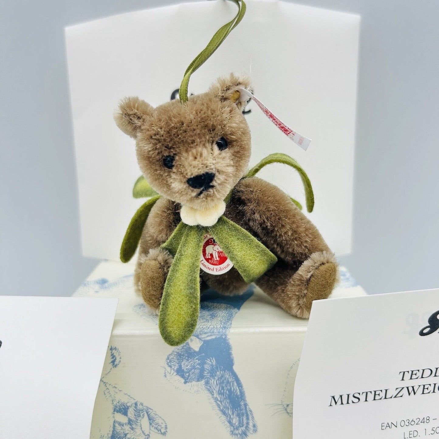 Steiff 036248 Ornament Teddybär Mistelzweig limitiert 1500 aus 2009 10 cm