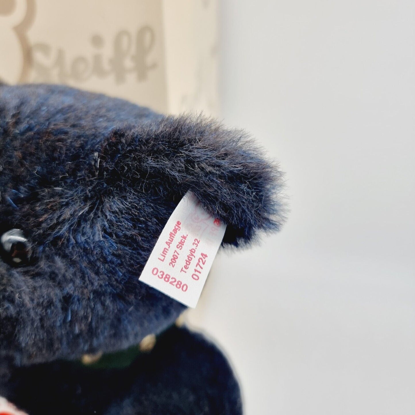 Steiff Teddybär mit Halsband EAN 038280 blau 32 cm limitiert 2007 Zertifikat