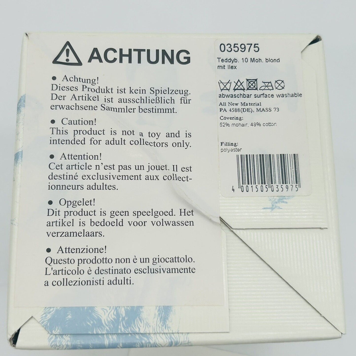 Steiff 035975 Ornament Teddybär mit Ilex limitiert 1500 aus 2011 10 cm Mohair