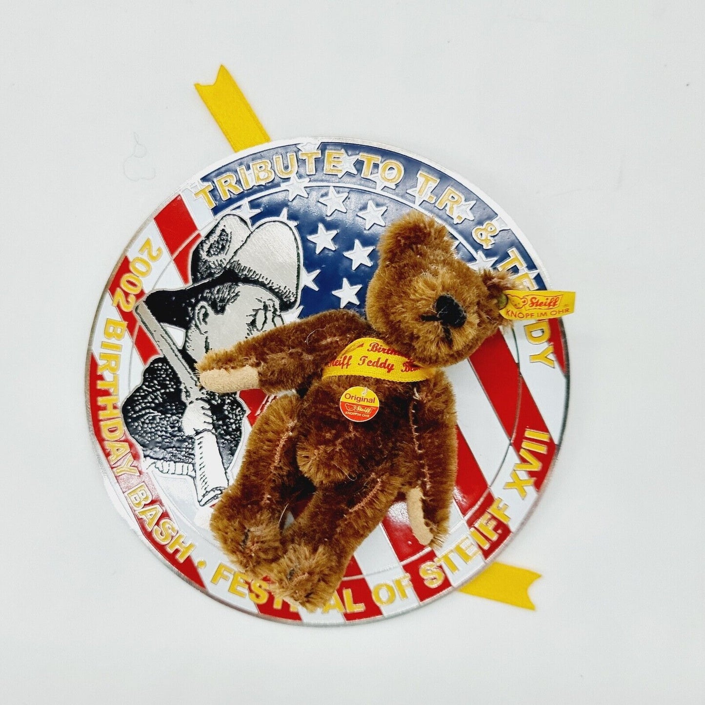 Nr. 16! Steiff Mini Teddybär Tribute to Teddy Roosevelt aus 2002
