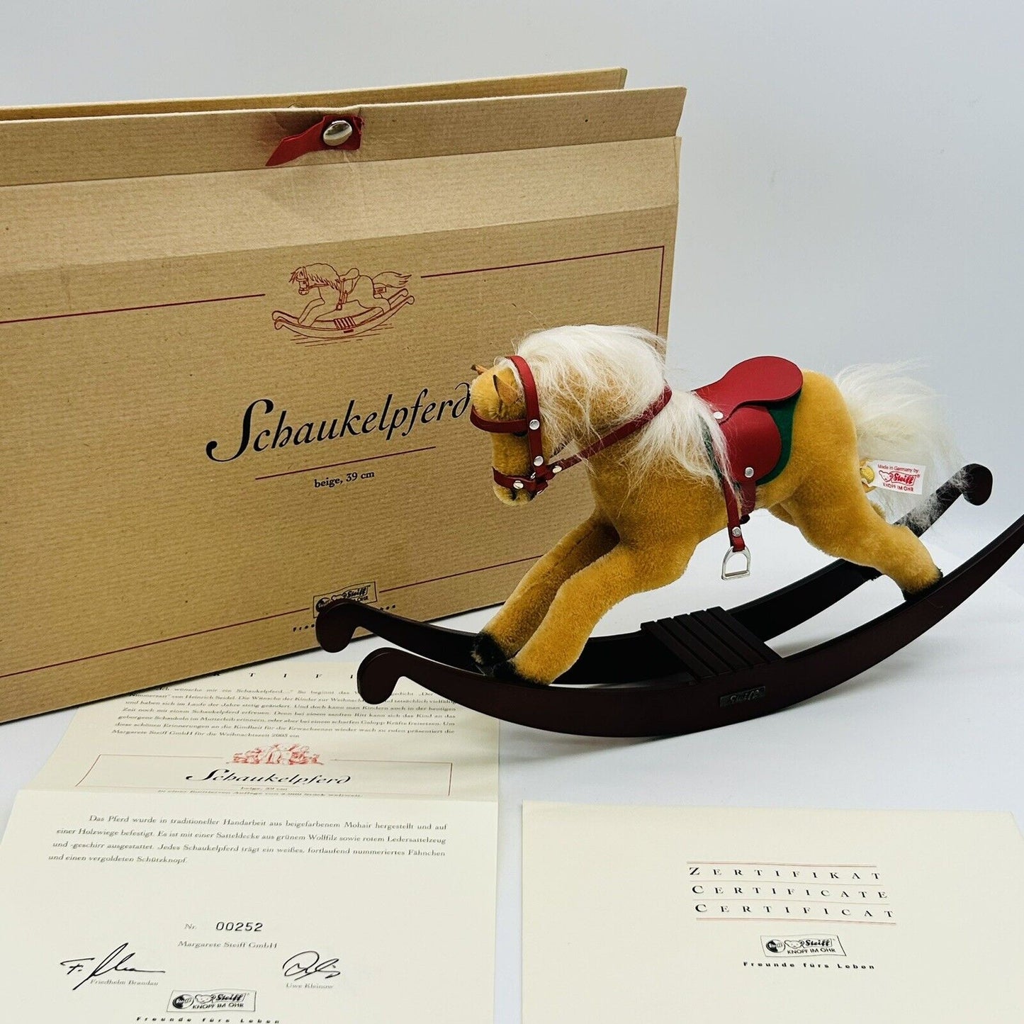 Steiff 037849 Schaukelpferd limitiert 2000 aus 2003 39 cm Mohair