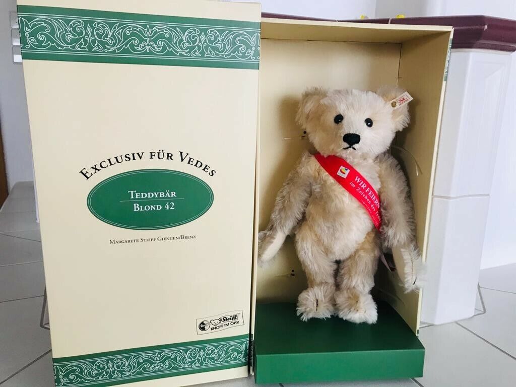 Steiff Tier 650901 Exklusiv Vedes Teddy Bär Blond 42 cm OVP limitierte Auflage
