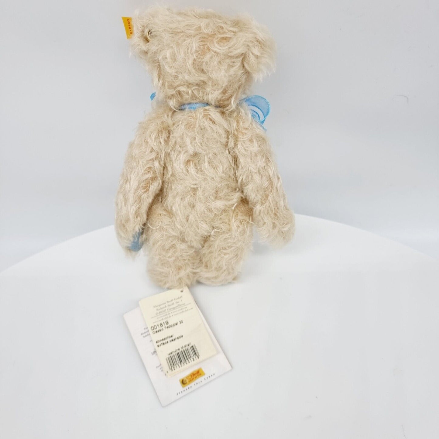 Steiff 001819 Classic Teddybär 20 cm mit blauer Schleife Etikett