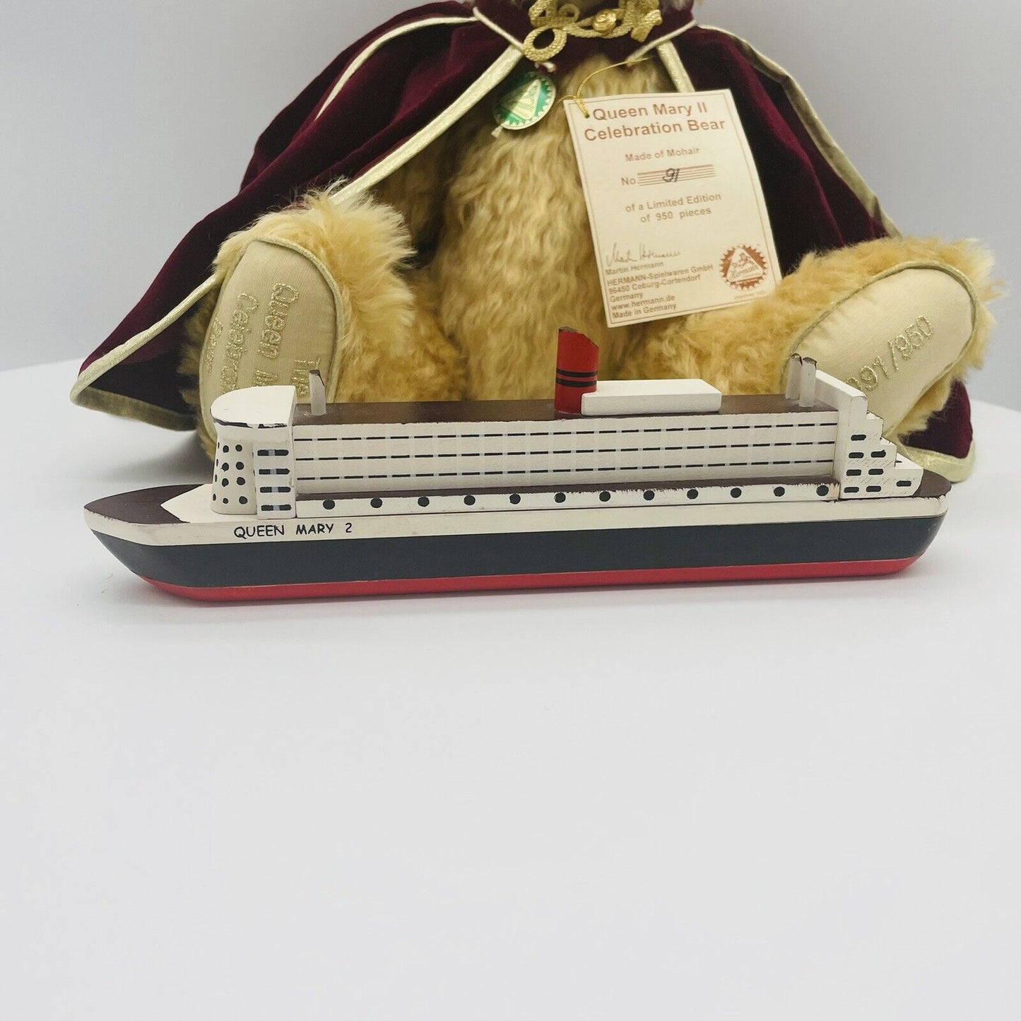 Hermann Coburg Teddybär Queen Mary II Celebration Bear limitiert 950 Mohair