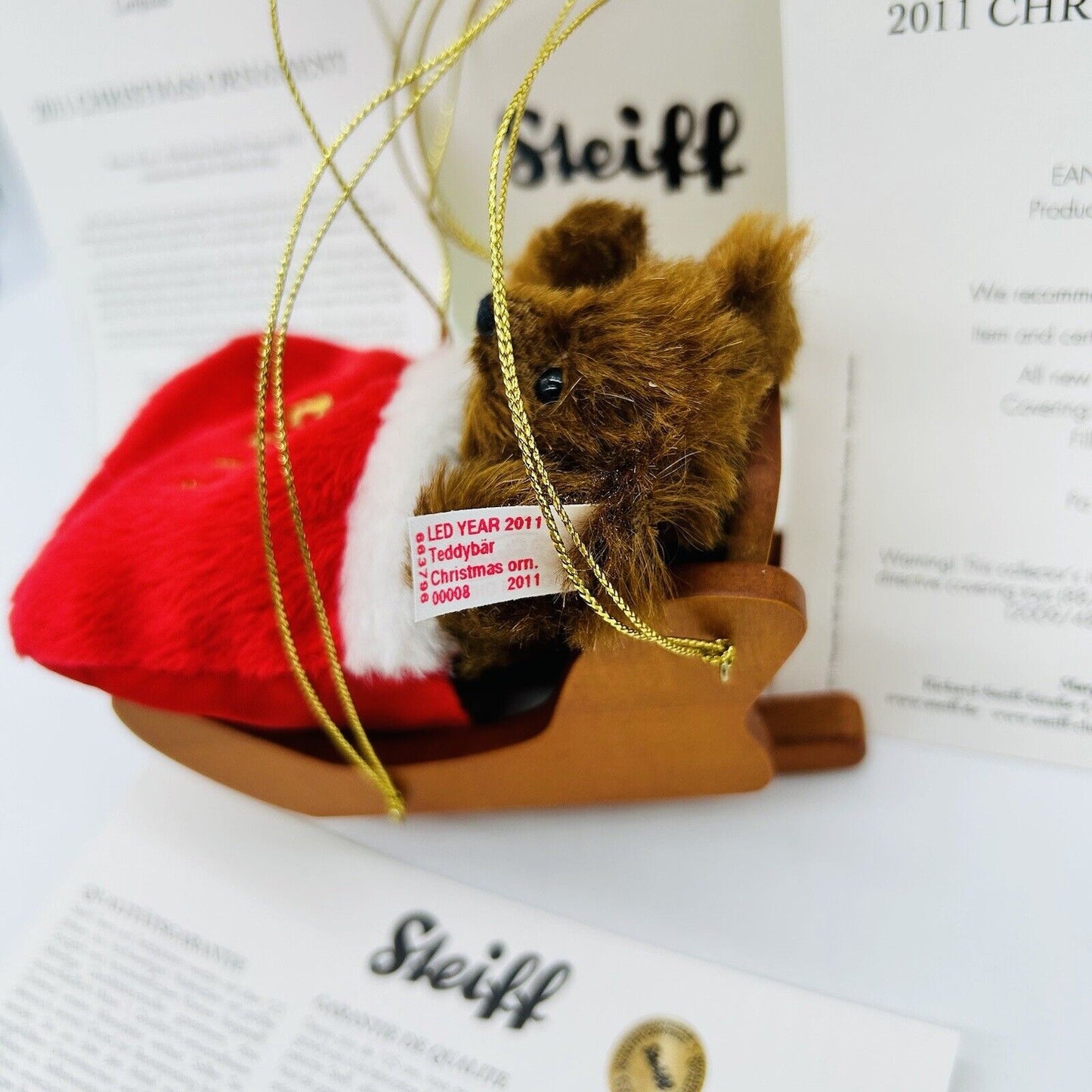 Nr. 8! Steiff 663796 Ornament Teddybär Christmas 2011 limitiert 2011 10 cm