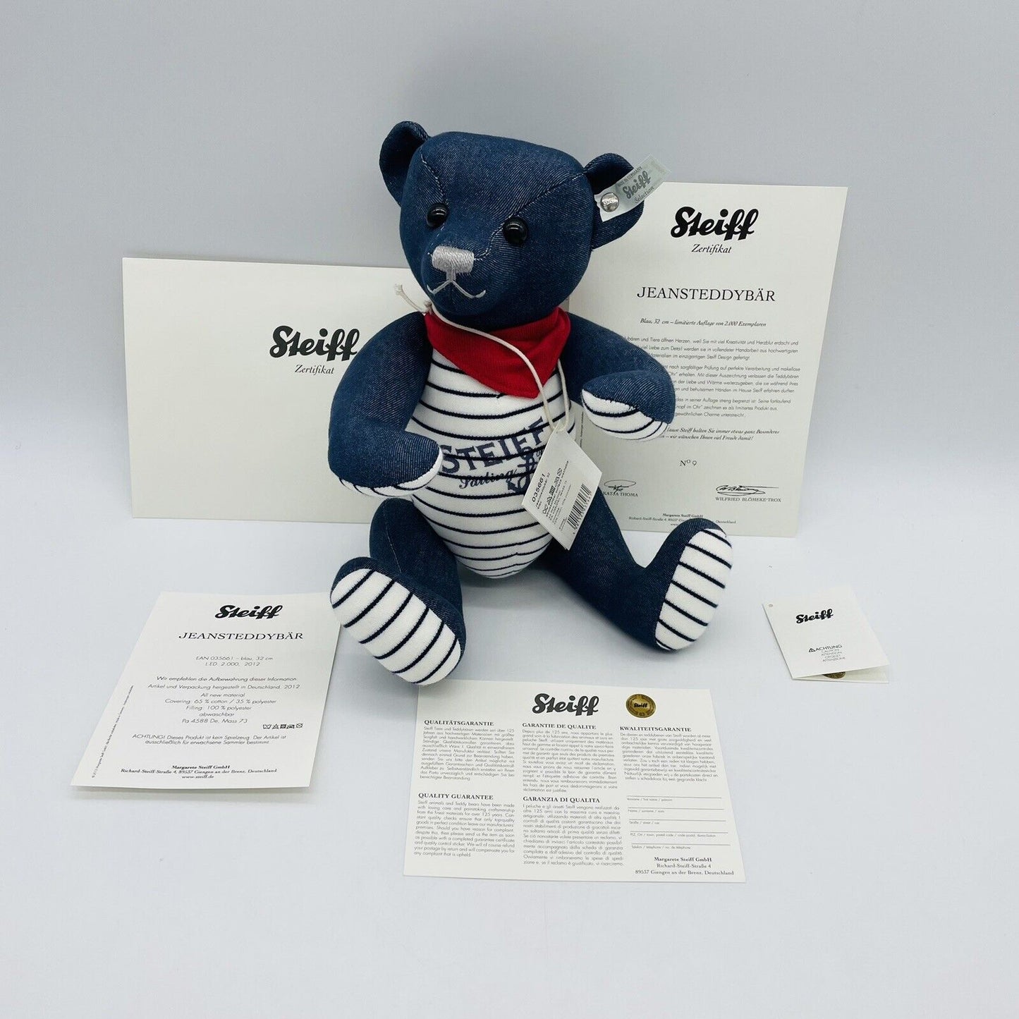 Steiff Jeansteddybär Selection 035661 limitiert 2000 aus 2012 32cm