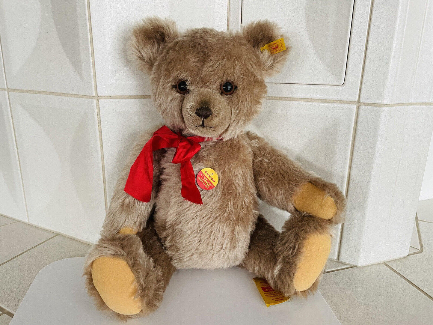 Steiff Tier Teddybär Brummbär mit Stimme EAN 011627 Sammler 0228/48 Mohair KFS