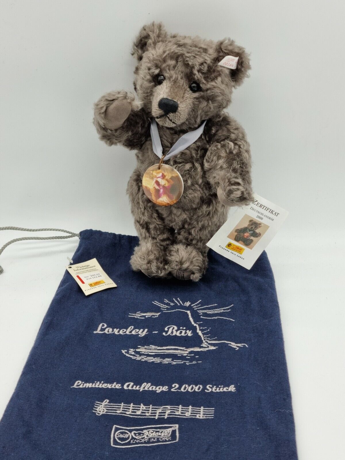 Steiff Deutschlandbär 2000 Teddybär Loreley 30 cm 670480 Zertifikat Staubbeutel