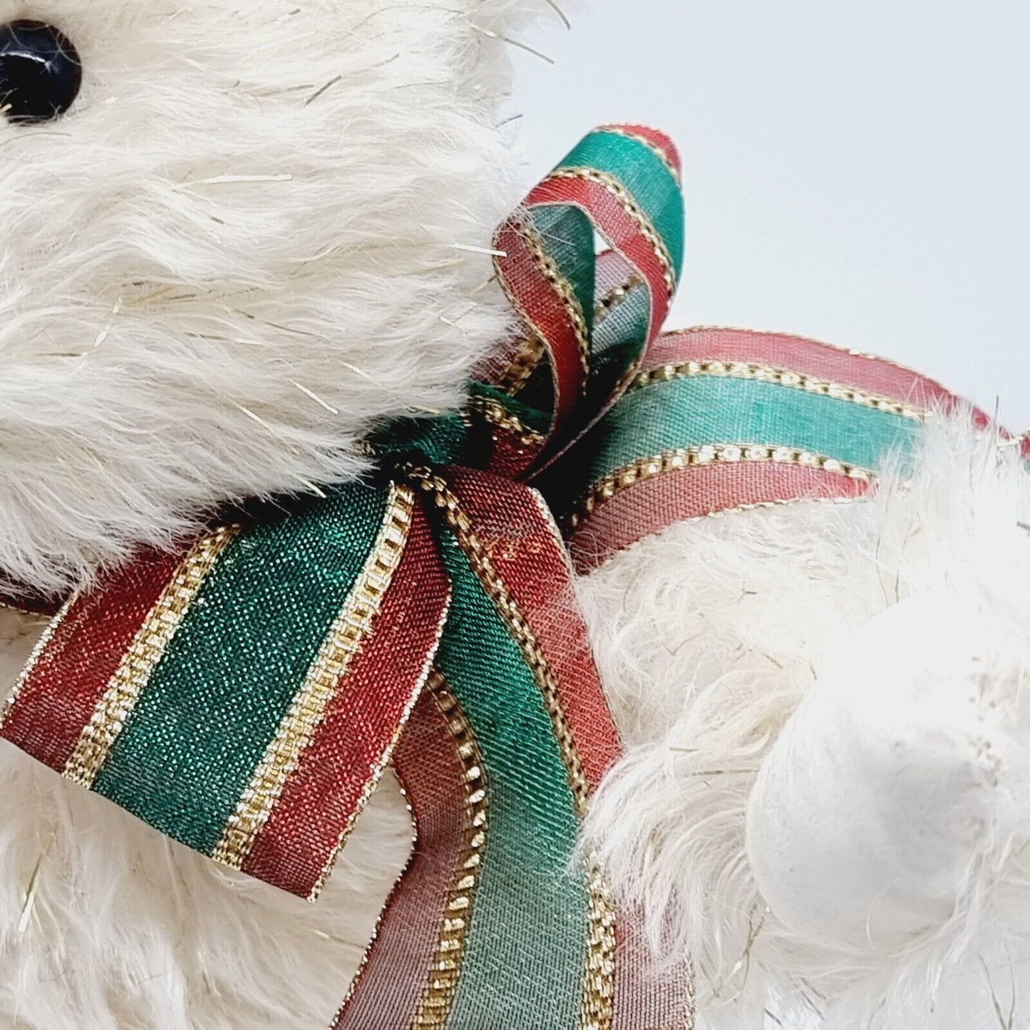 Teddy Hermann Weihnachtsteddybär mit Aufziehspielwerk weiß-gold 34 cm
