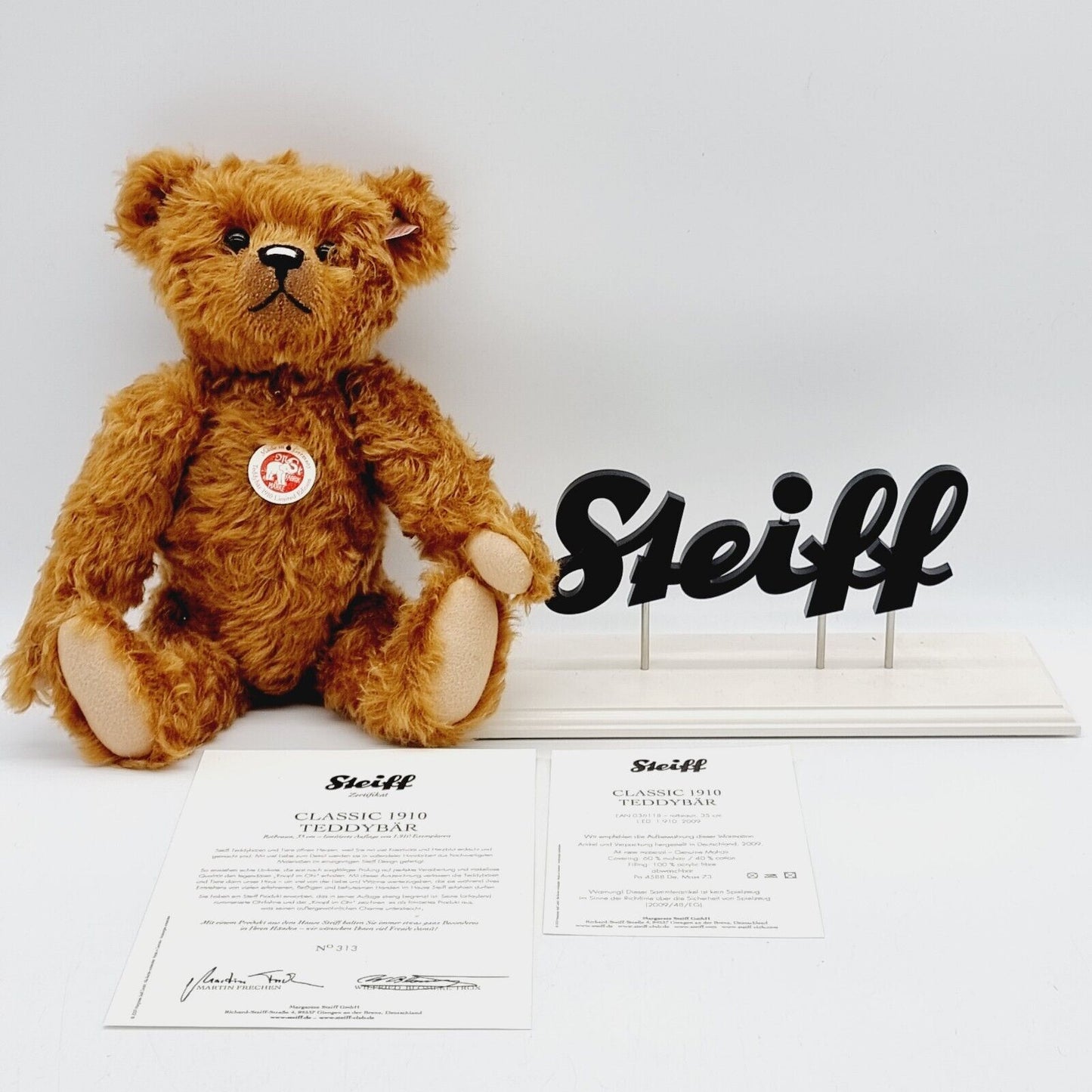Steiff Classic Teddybär 1910 036118 limitiert 1910 aus 2009 35cm Mohair