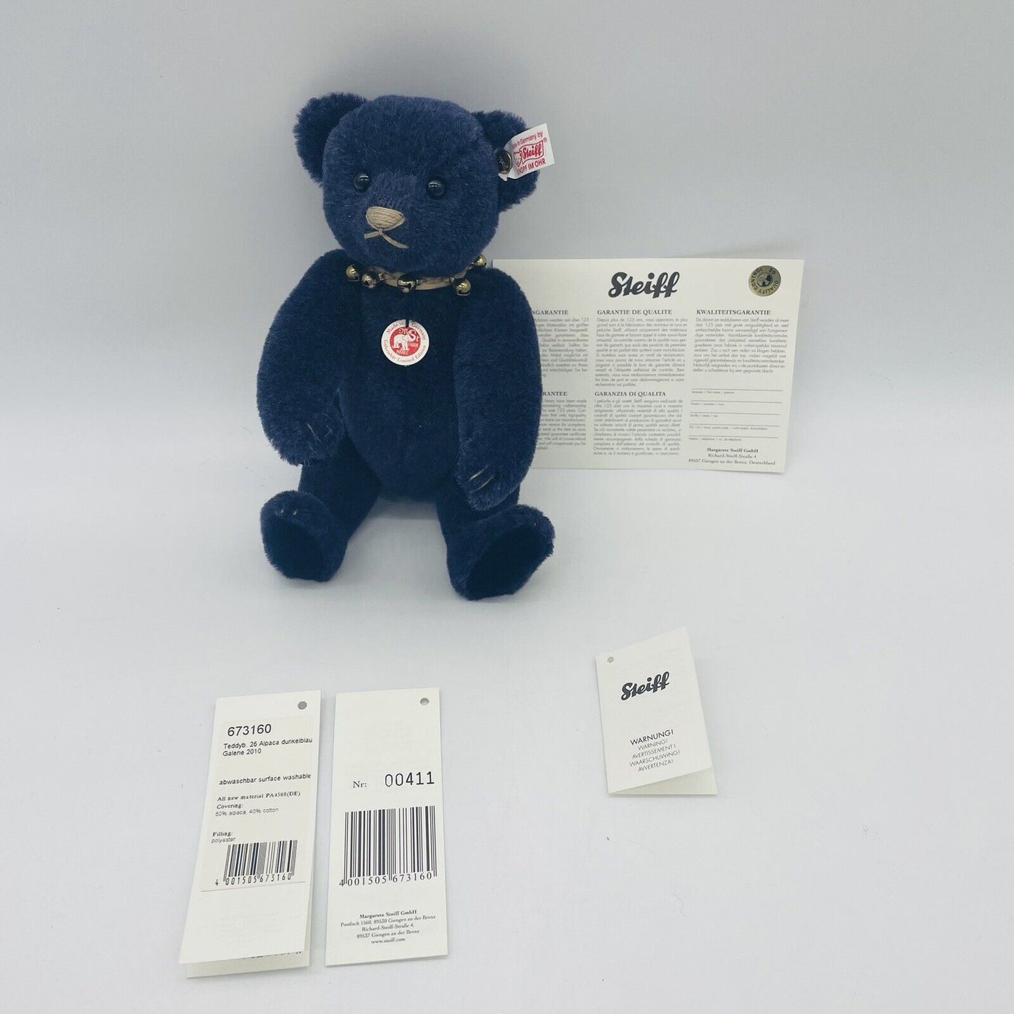 Steiff Galerie Teddybär 673160 limitiert 1000 aus 2010 26cm Alpaca