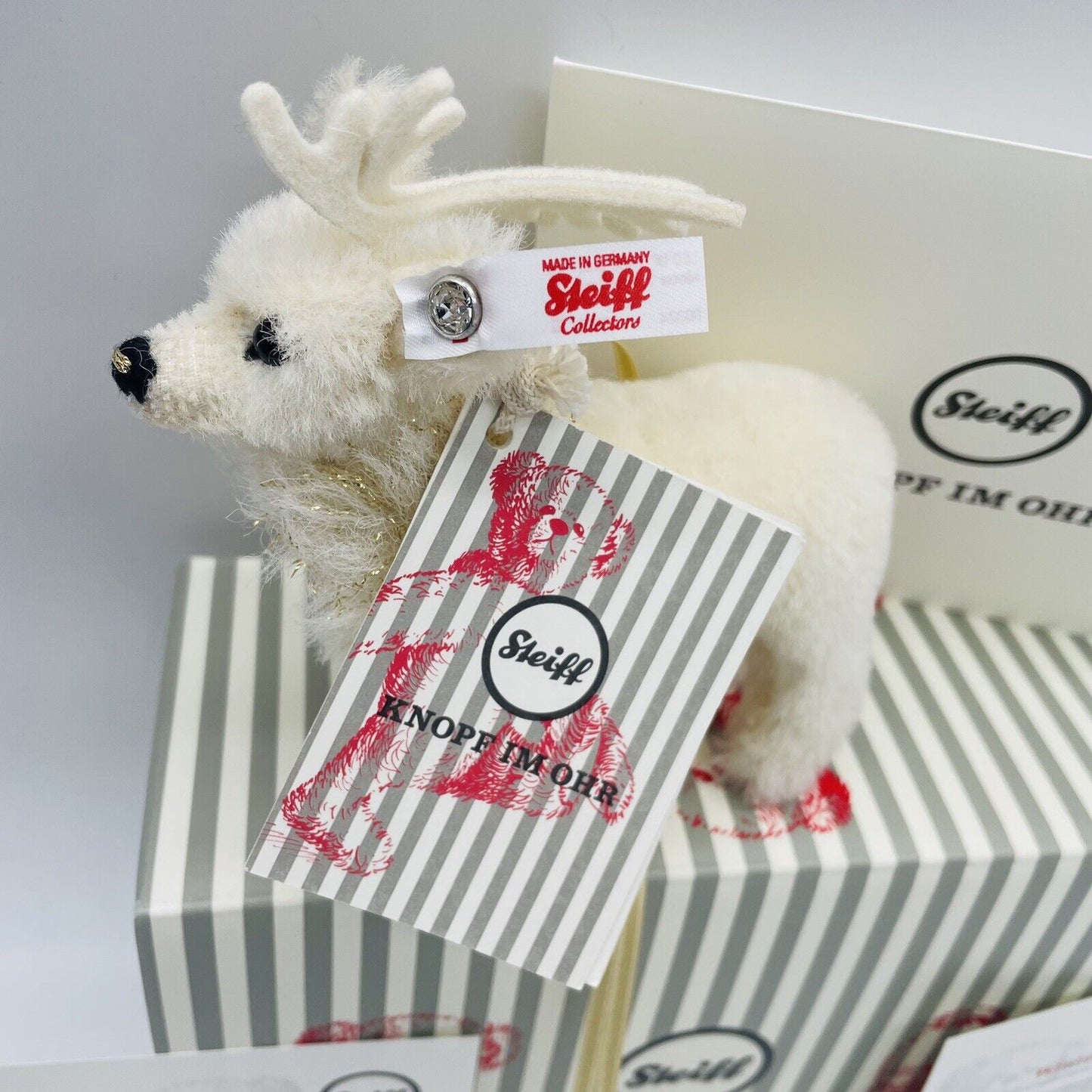 Steiff Ornament Winterrentier 006234 limitiert auf 1500 Stk. 12cm Swarovski