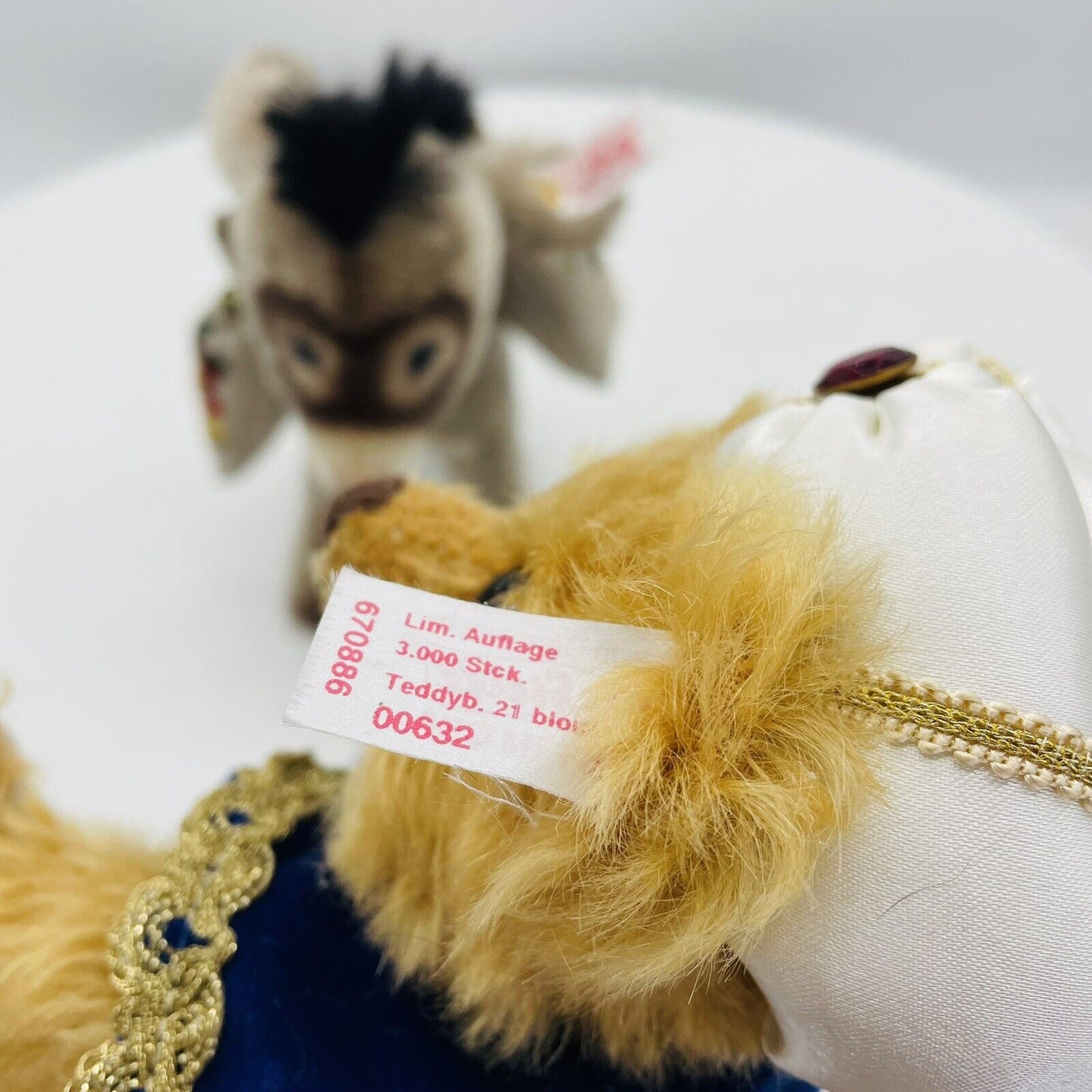 Steiff Teddy mit Eselchen 670886 limitiert 3000 aus 2001 21cm Mohair