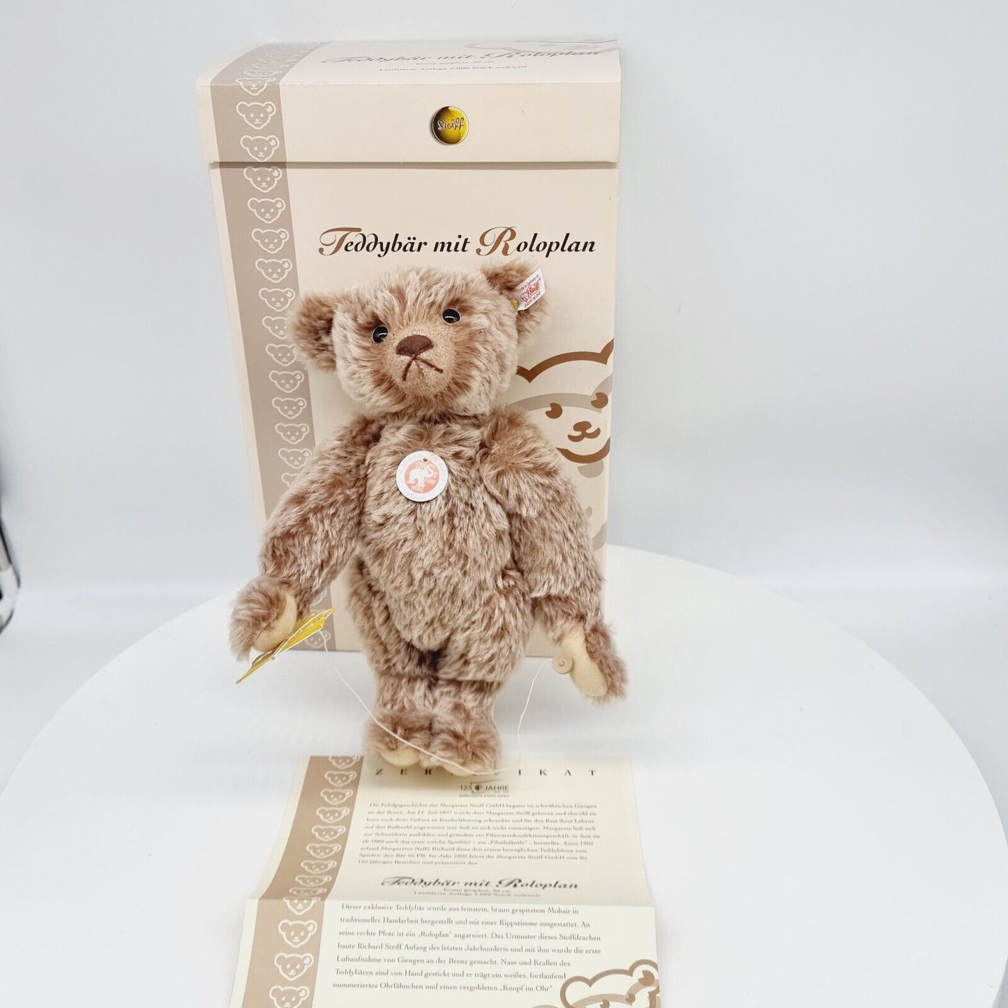 Nr. 70! Steiff 653452 Teddybär mit Roloplan limitiert 2000 aus 2005 30 cm Mohair