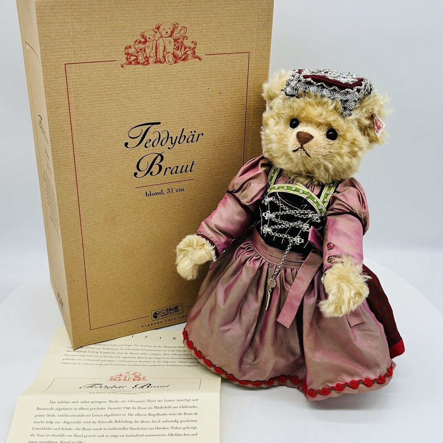 Steiff 038013 Teddybär Braut Hochzeitsgesellschaft limitiert 500 31 cm Mohair