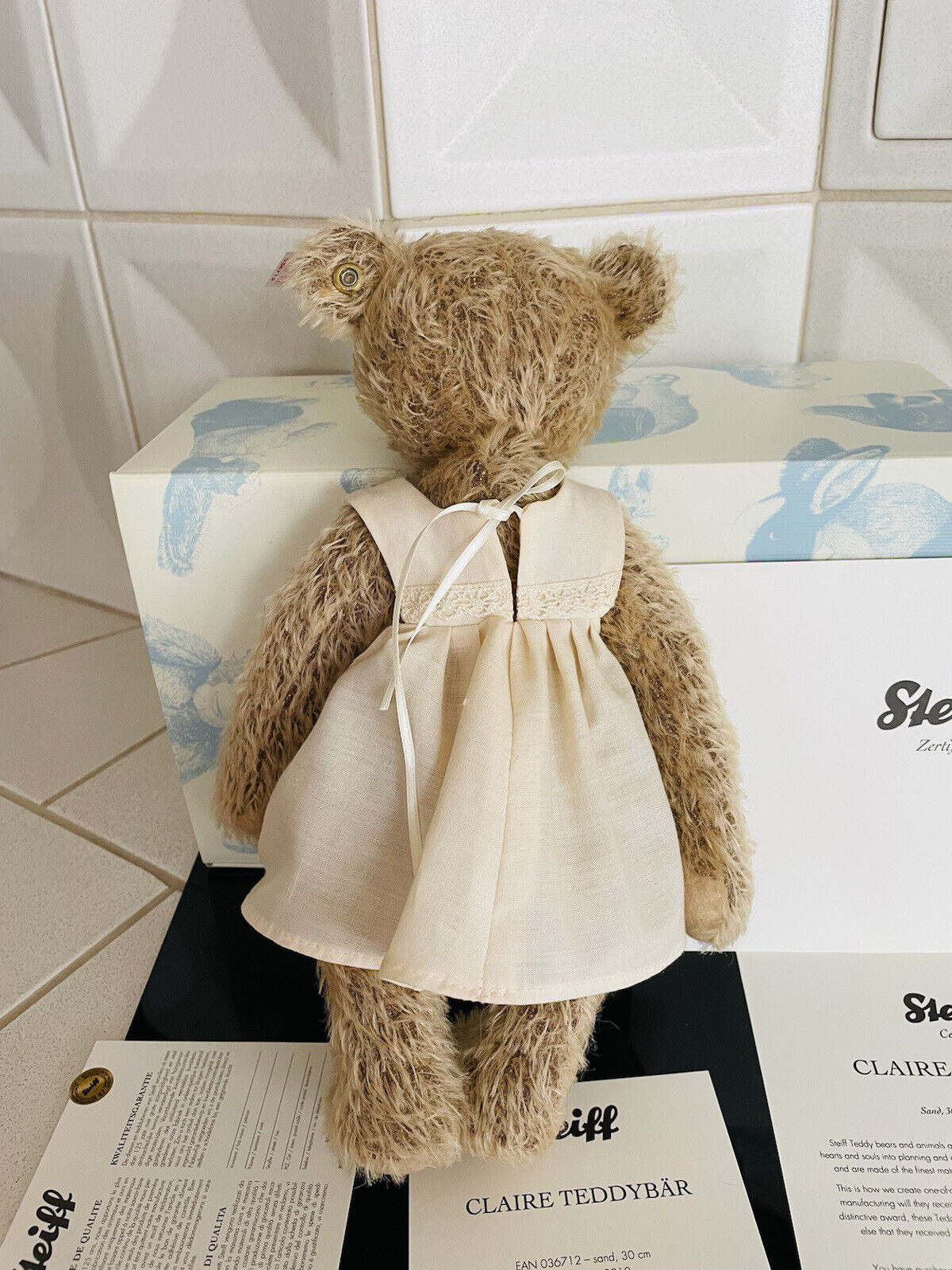 Rarität - Steiff Claire Teddybär EAN 036712 limitiert 1500 30 cm Zertifikat OVP