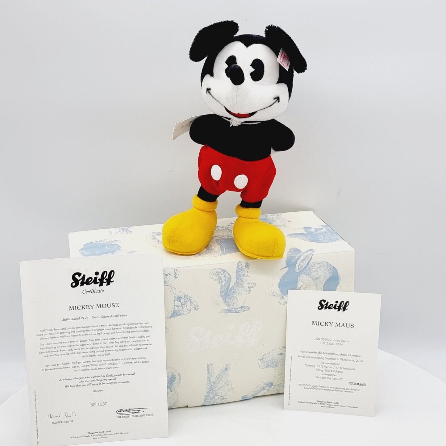 Steiff 354939 Mickey Mouse limitiert 2000 aus 2014 24 cm Mohair