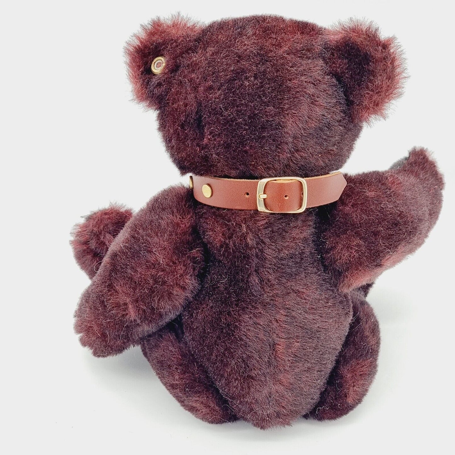 Steiff 038754 Teddybär bordeaux rot mit Halsband und Brummstimme 32 cm limitiert