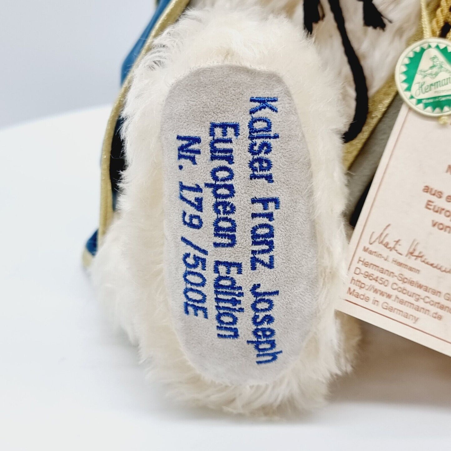 Hermann Coburg 19621-9 Teddybär Kaiser Franz Joseph limitiert 500 40 cm Mohair