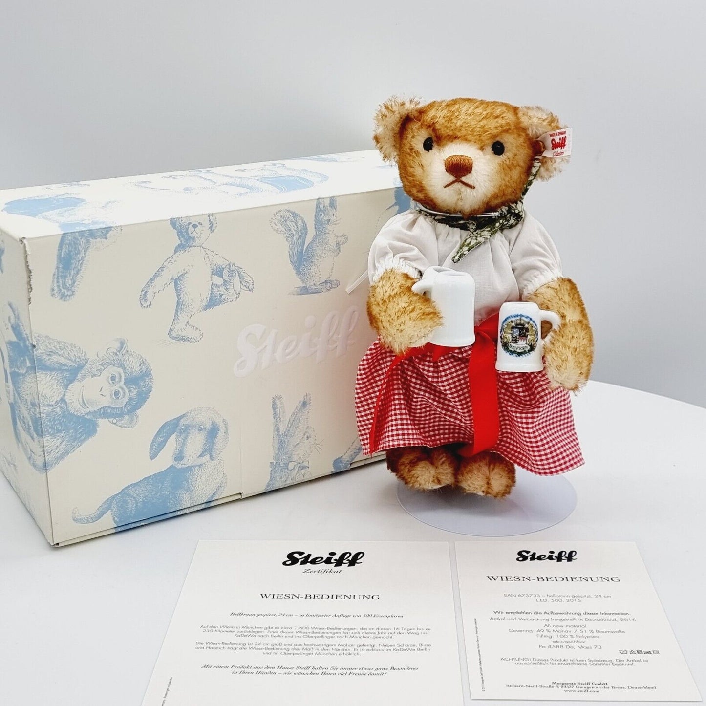 Steiff Teddybär Wiesn-Bedienung 673733 limitiert 500 aus 2015 24cm