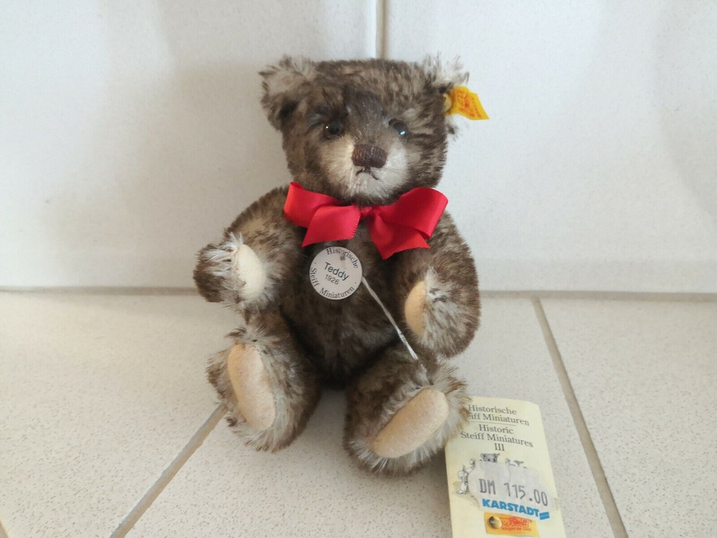 Steiff Tier 029271 Historische Miniaturen 1926 Replika Teddy 17 cm. Top Zustand