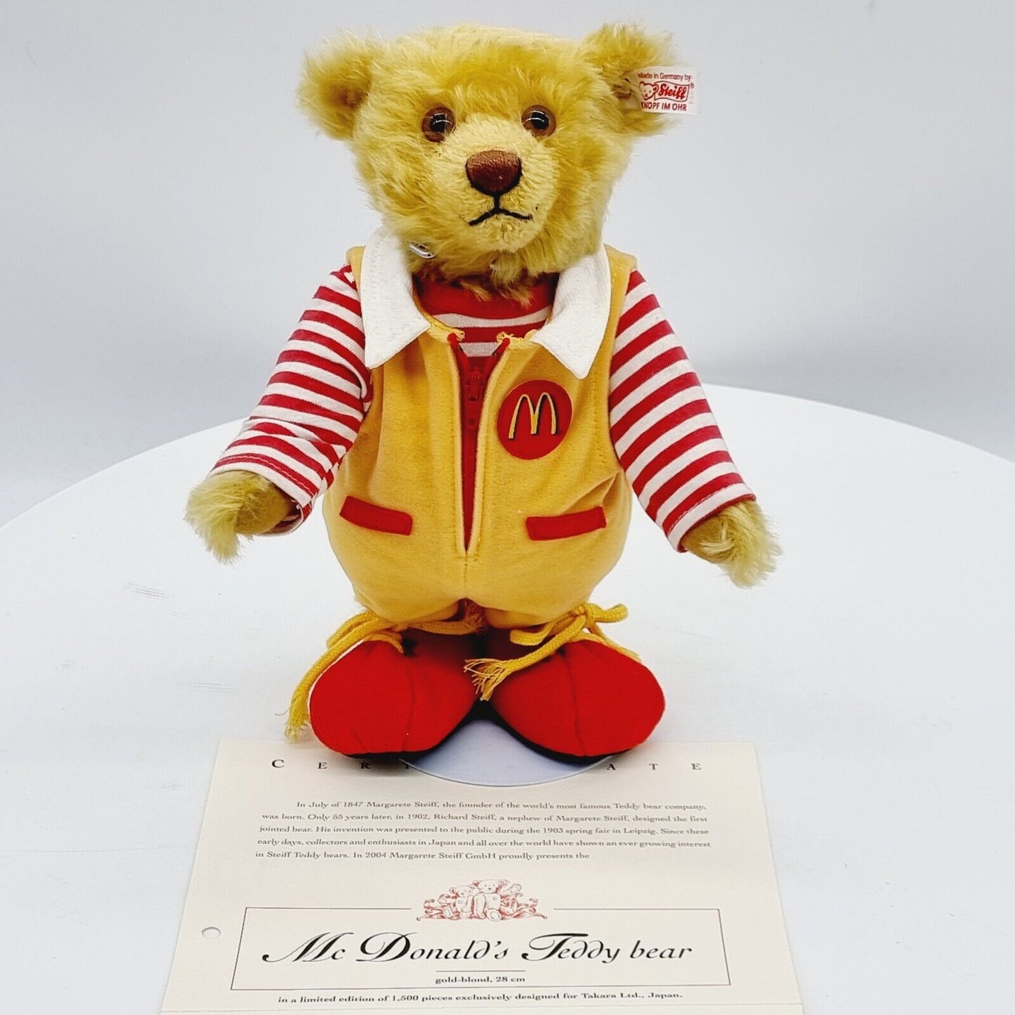 Steiff 676024 Mc Donalds Teddybär 28 cm gold-blond 2004 exklusiv für Japan