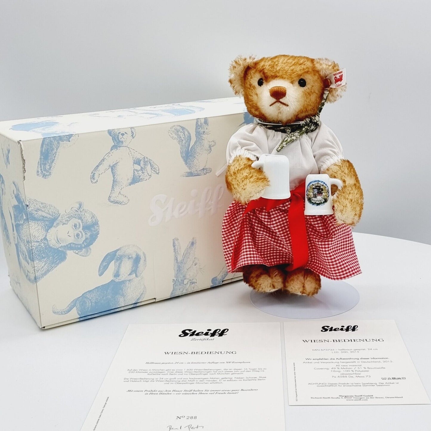 Steiff Teddybär Wiesn-Bedienung 673733 limitiert 500 aus 2015 24cm