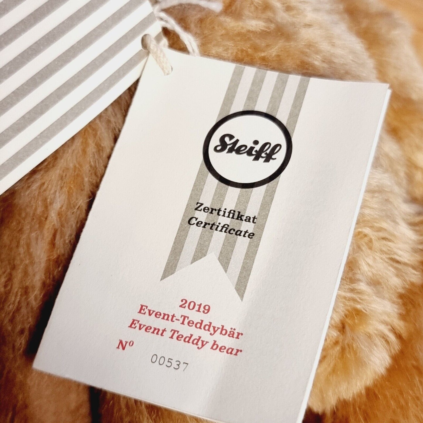 Steiff 421532 Teddybär Club-Event 2019 mit grüner Schleife und Etikett