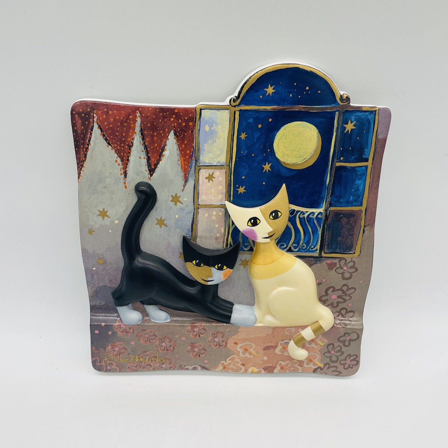 Goebel Rosina Wachtmeister Wandbild Katzen mit Mond