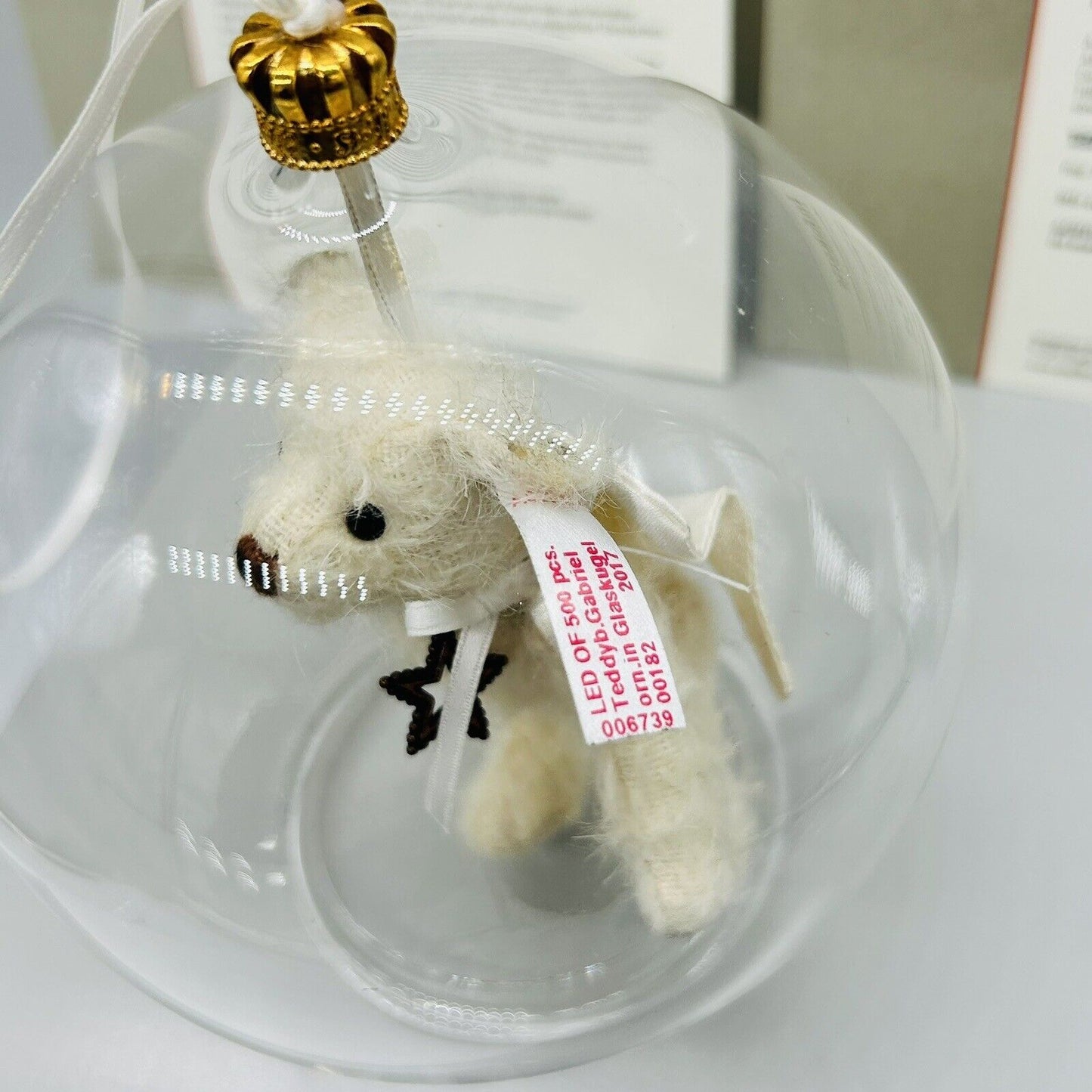 Steiff 006739 Ornament Engel Gabriel in Glaskugel limitiert 500 aus 2017 10 cm