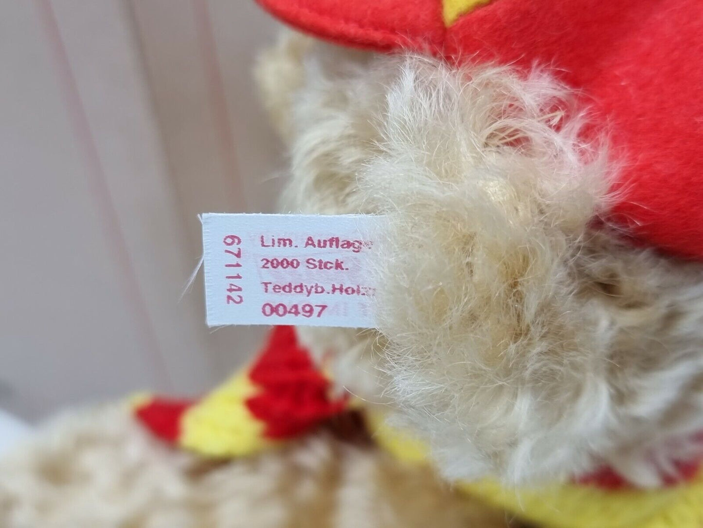 Steiff Teddybär mit Holzroller 671142 limitiert Zertifikat OVP Mohair Sammler