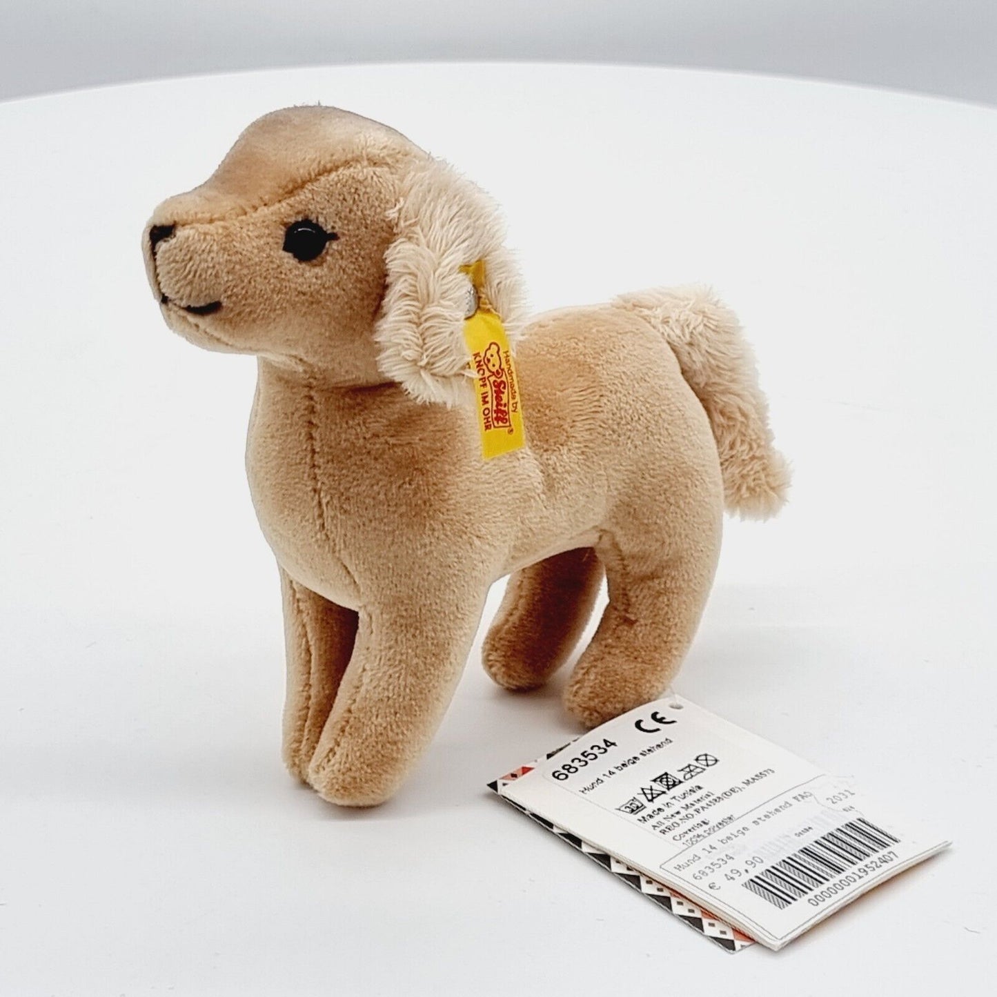 Steiff 683534 Hund beige stehend für FAO Schwarz 14 cm Plüsch