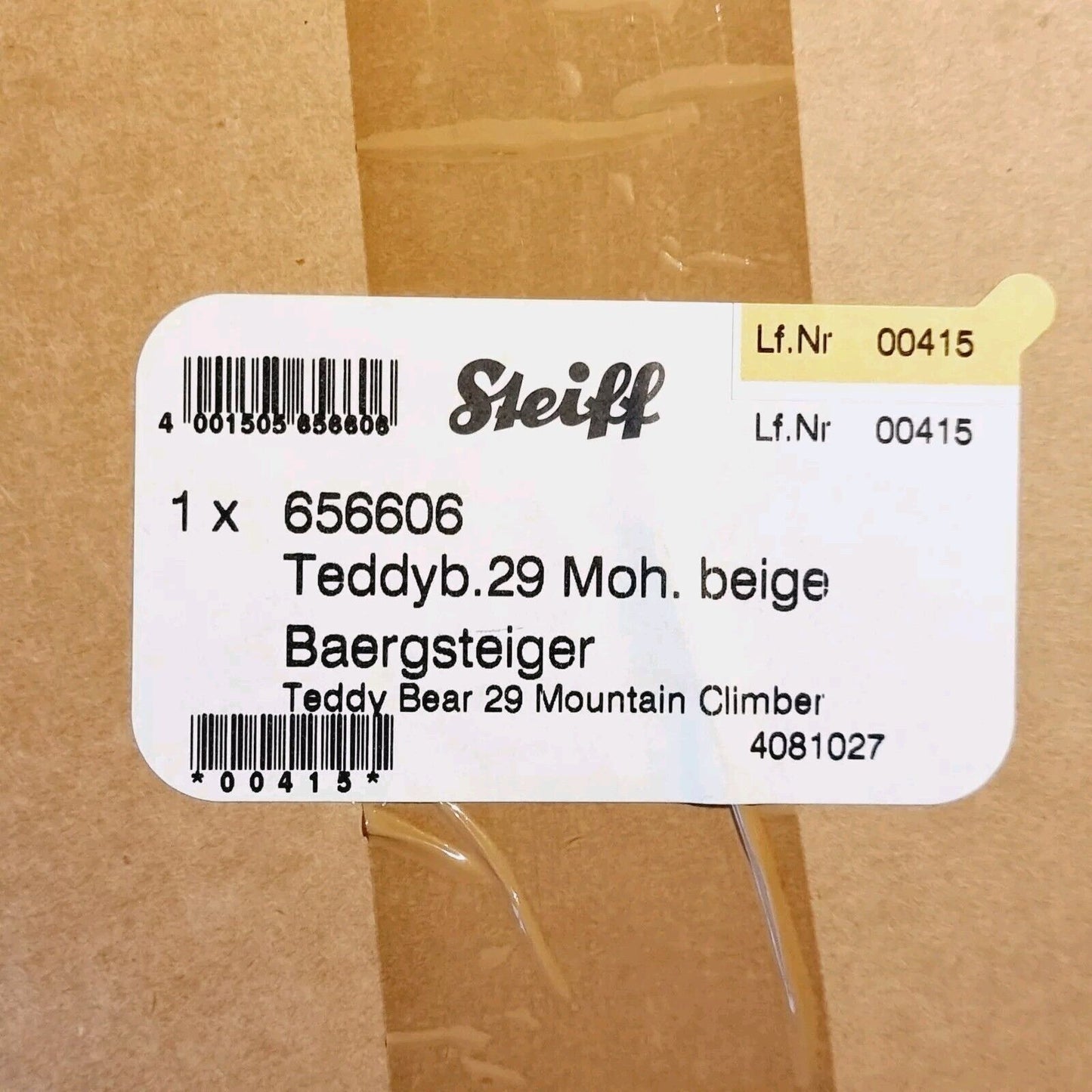 Steiff 656606 Teddybär Bärgsteiger limitiert 1500 aus 2008 28 cm Mohair