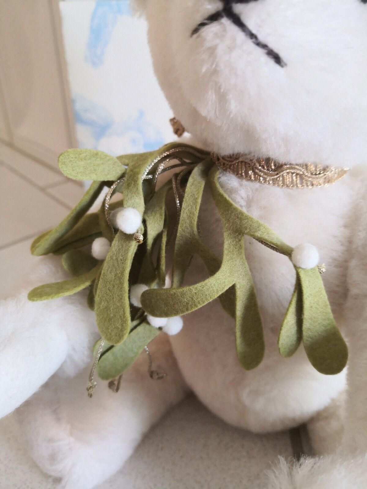 Steiff Teddybär Mistelzweig Bär Alpaca 036859 Teddy Mistelstrauß aus Filz Mistel