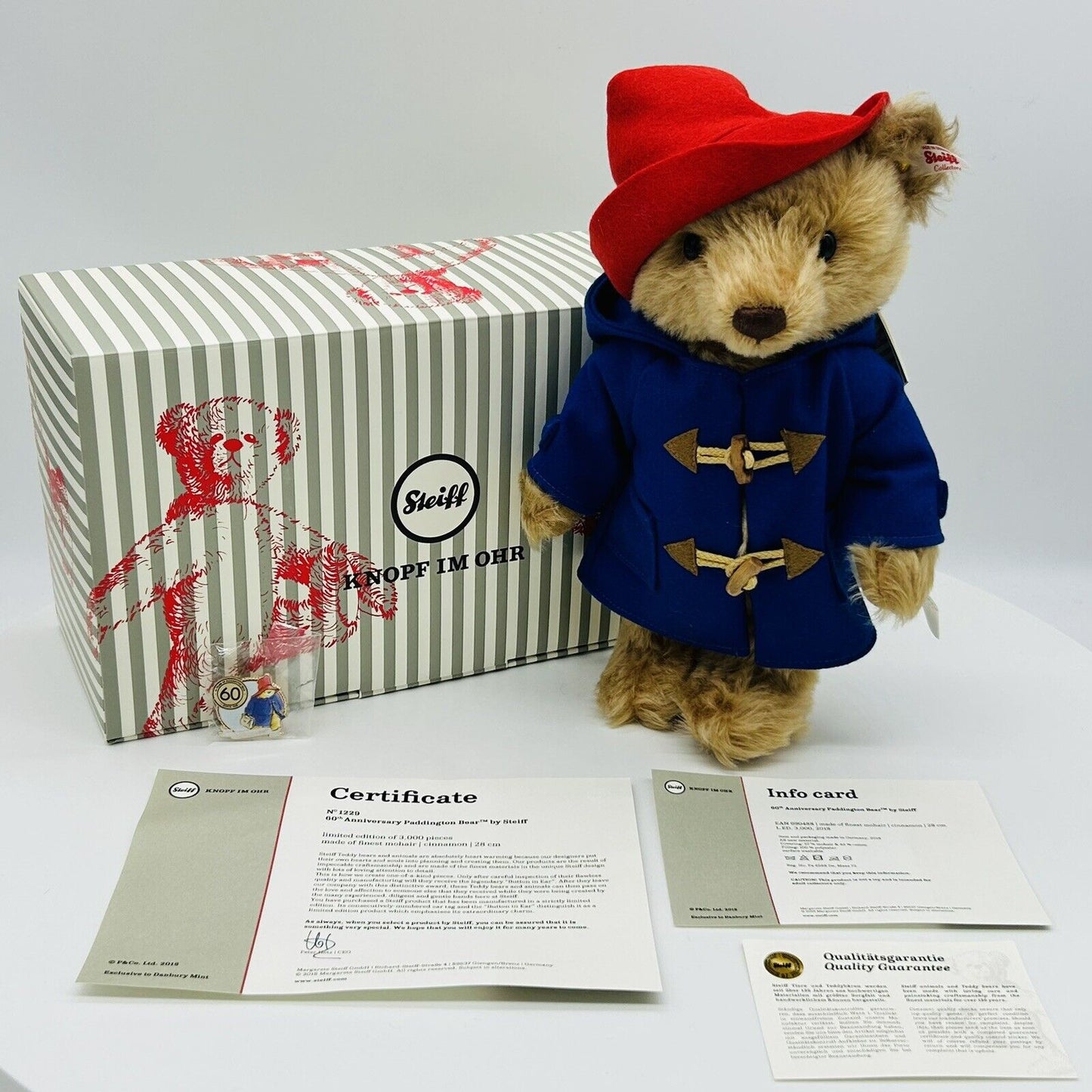 Steiff Danbury Mint 690488 Teddybär Paddington limitiert 3000 aus 2018 28 cm