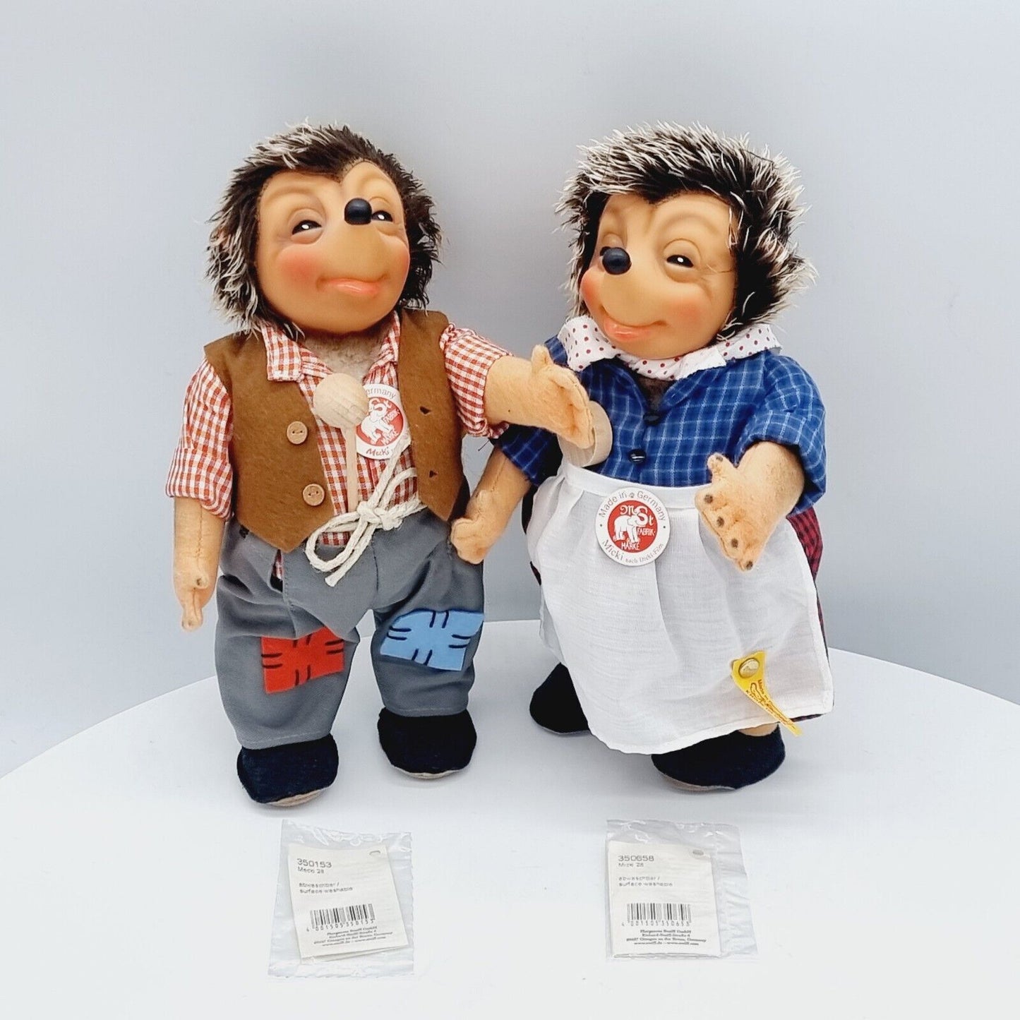 Steiff Igelpaar Mecki 350153 und Micki 350658 nach Diehl Film 27cm