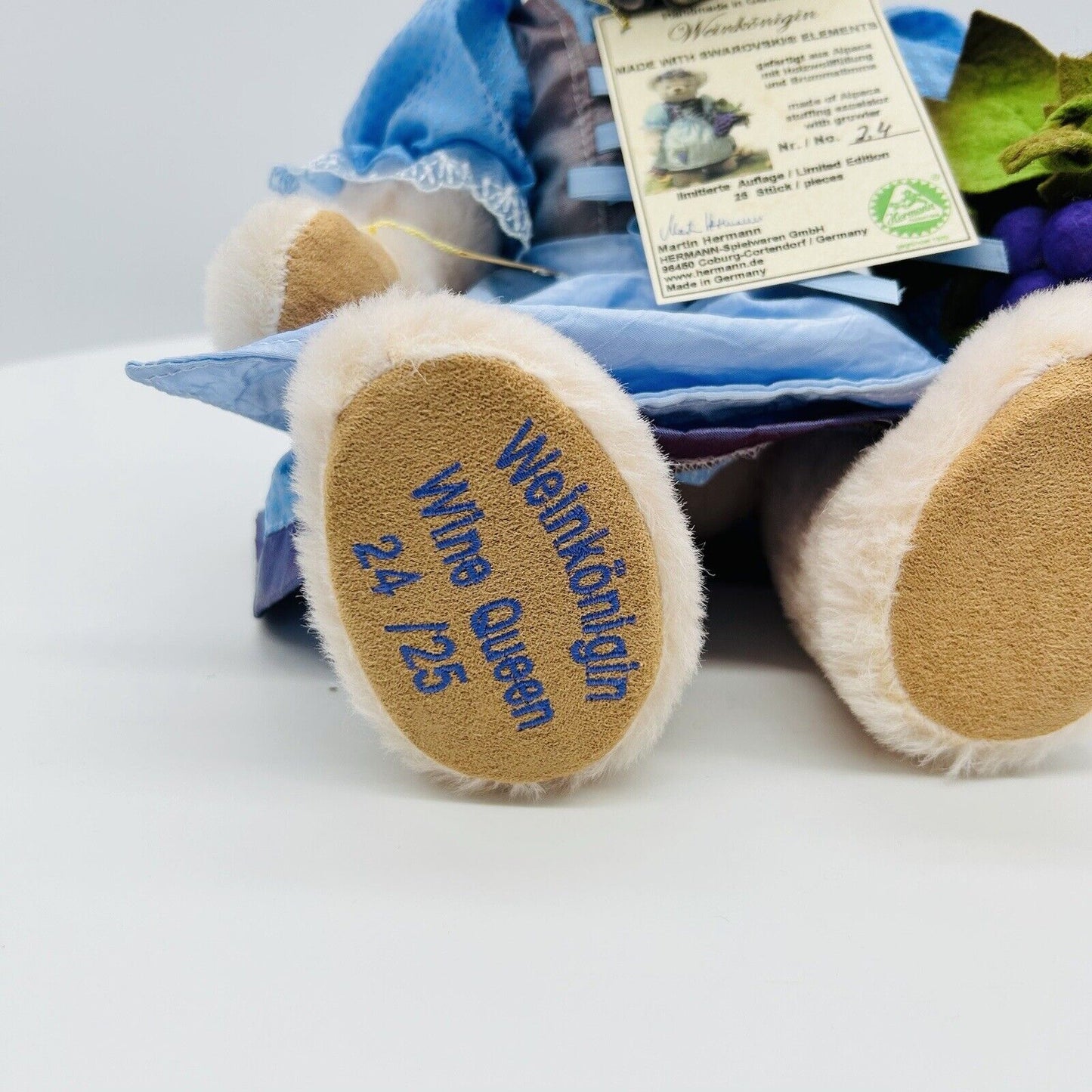 Hermann Coburg Teddybär Weinkönigin limitiert 25 36 cm Mohair
