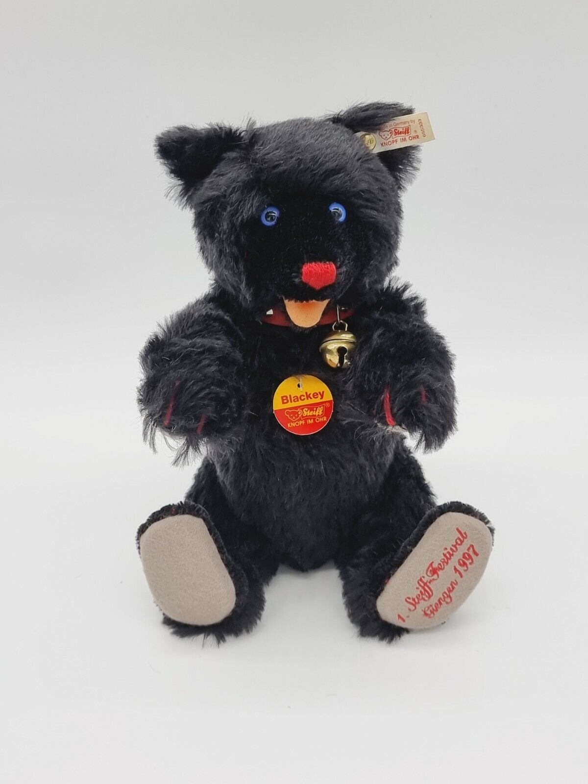 Nummer 00001 - Steiff Teddybär Baby Blackey 28cm 655333 Zertifikat Festival 1997