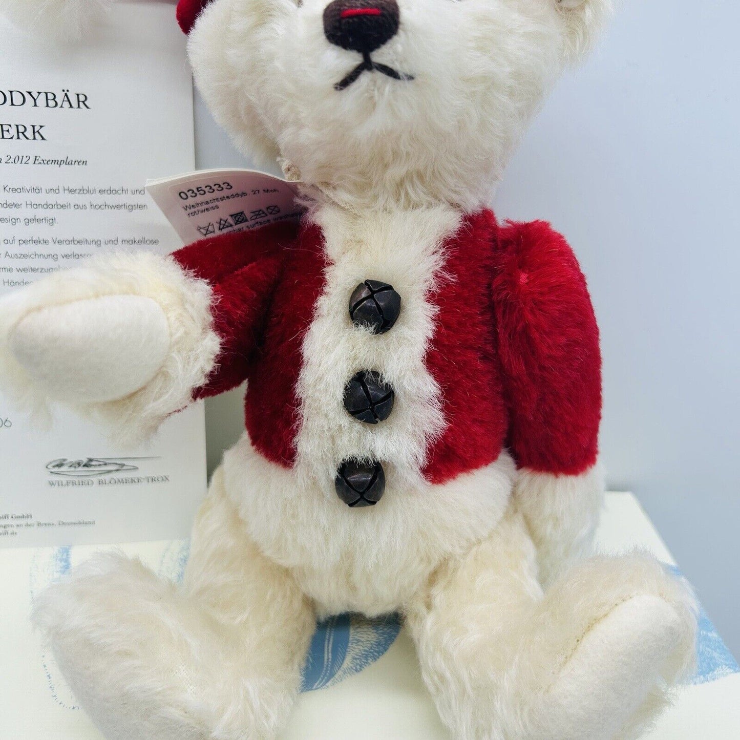 Steiff 035333 Weihnachtsteddybär limitiert 2012 aus 2012 27 cm Mohair