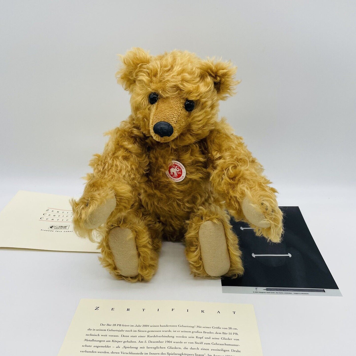 Steiff Replica Teddybär 28 PB 1904 404115 limitiert 7000 Mohair