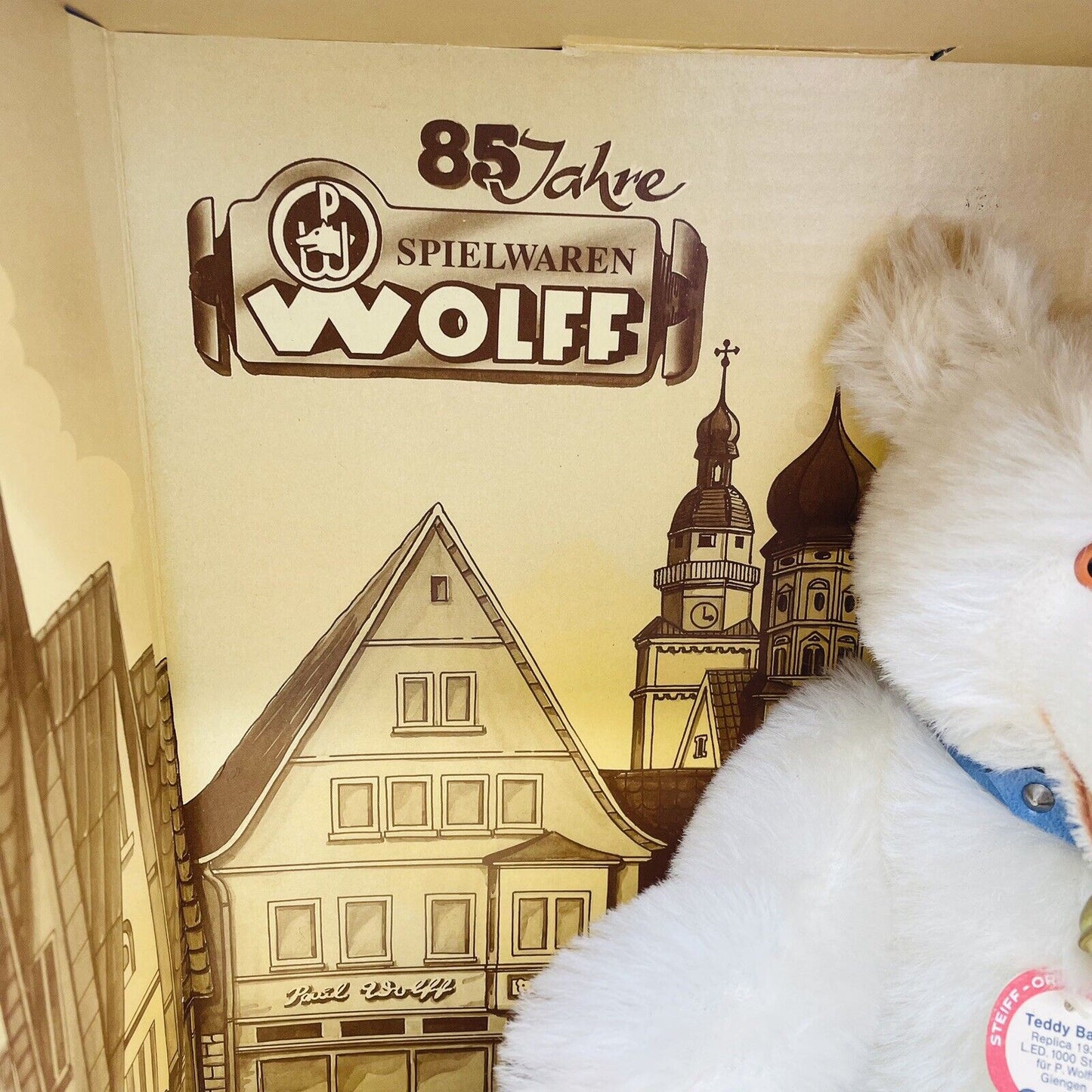 Steiff Teddy Baby mit Wolf 0177/00 Replica 1930 limitiert 1000 aus 1988 Nr. 50