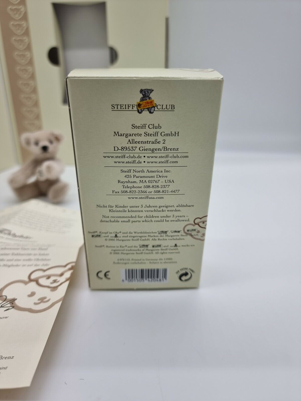 Steiff Club Jahresgeschenk Teddybären limitiert Zertifikat OVP Sammler 2005