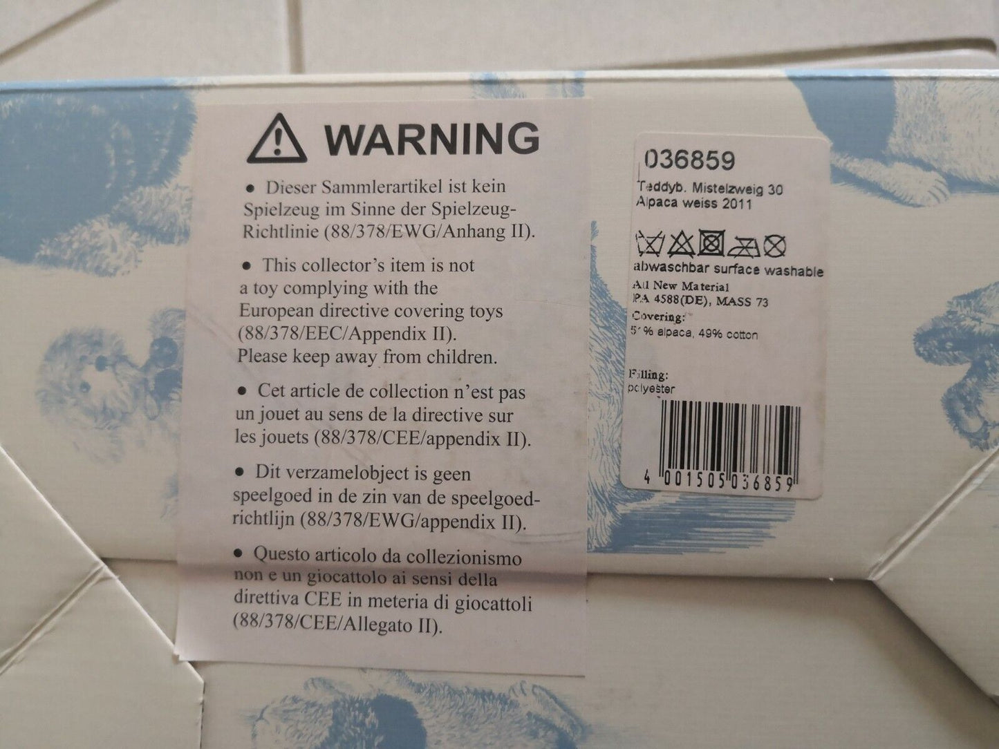 Steiff Teddybär Mistelzweig Bär Alpaca 036859 Teddy Mistelstrauß aus Filz Mistel