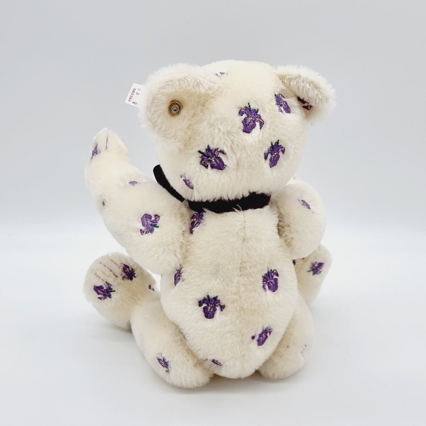 Steiff Iris Teddybär EAN 682384 Blumenbestickung 33 cm Mohair imitiert