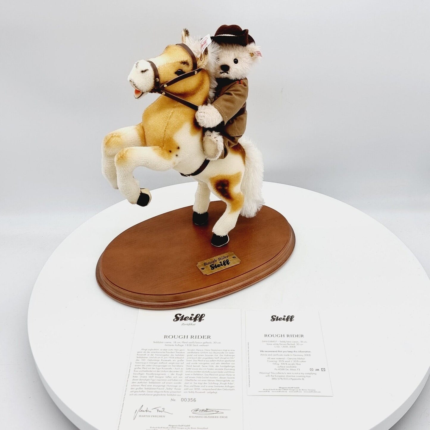 Steiff 038457 Rough Rider limitiert 1858 aus 2008 18 cm und 30 cm Mohair