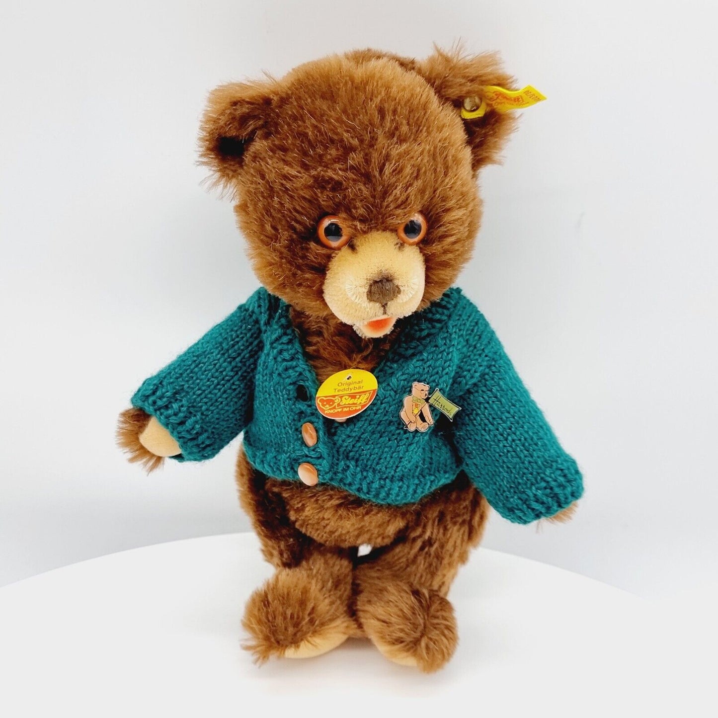 Steiff 0223/30 Original Teddybär mit Strickjacke braun 30 cm