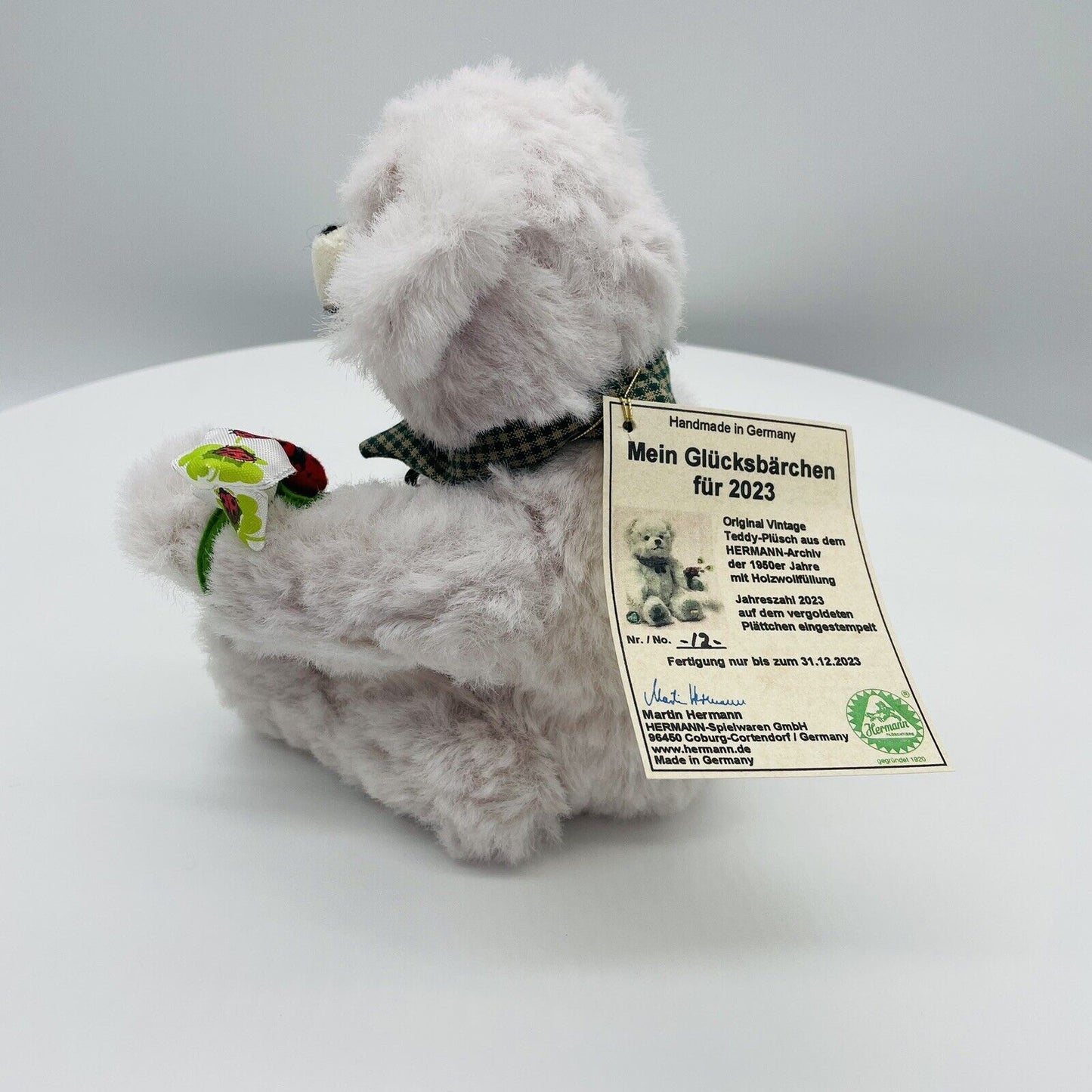 Hermann Coburg Teddybär Mein Glücksbärchen für 2023 Zeitlimitierung 25cm