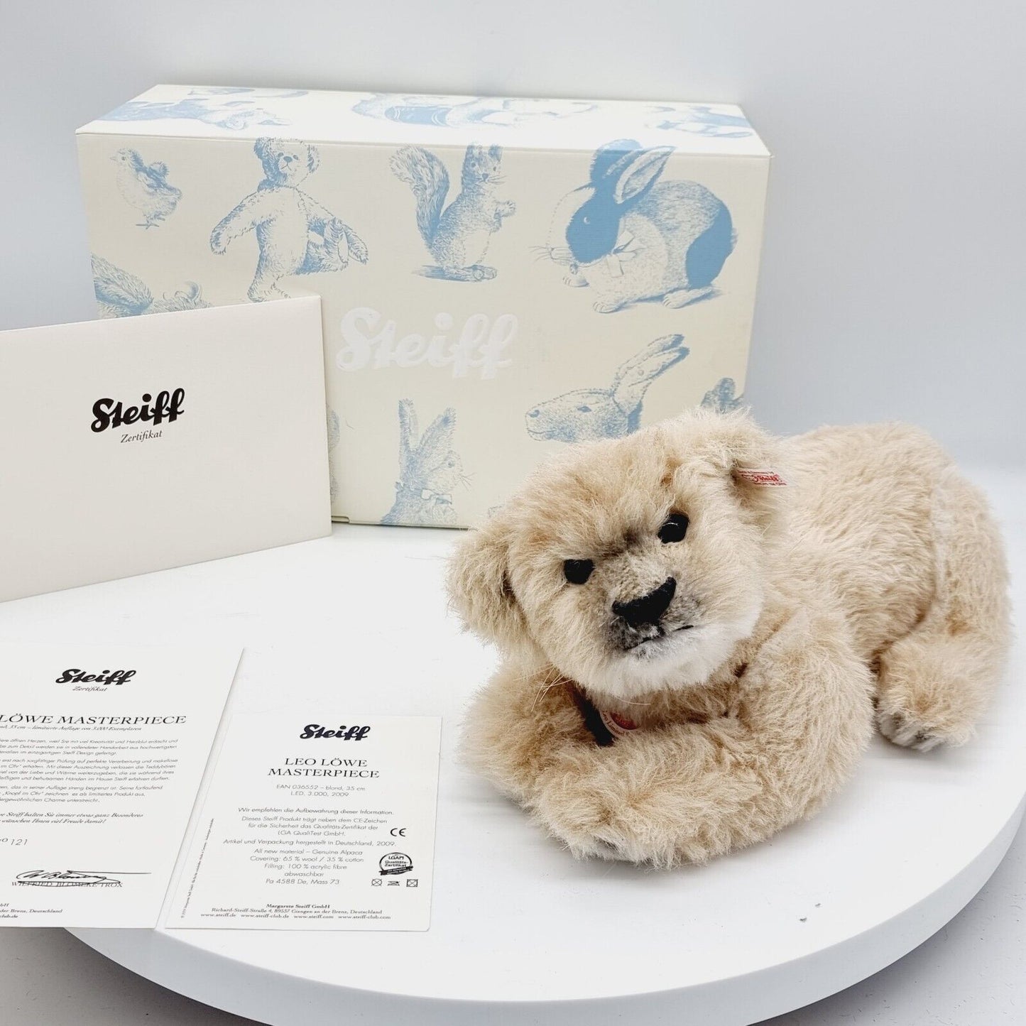 Steiff 036552 Leo Löwe Masterpiece blond 35 cm 2009 limitiert 3000 Exemplare