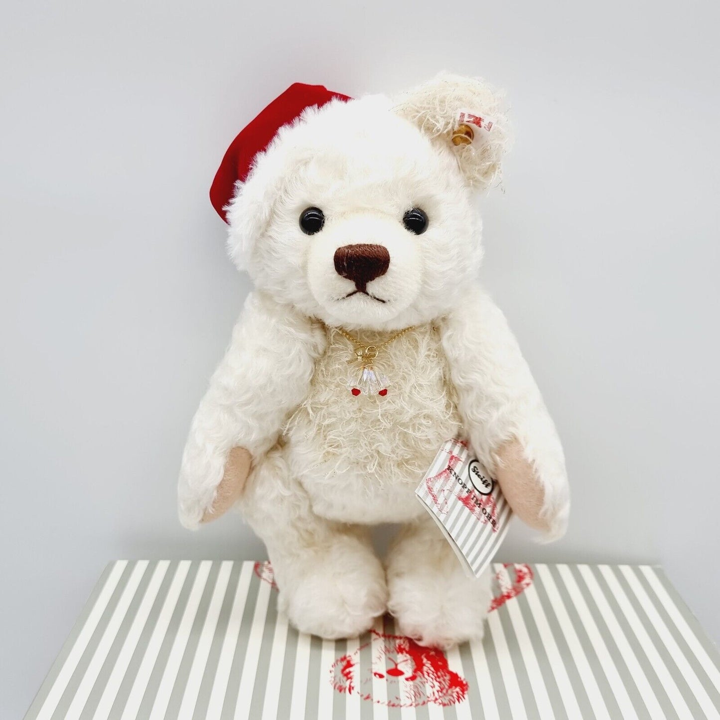 Steiff Teddybär Little Santa 2019 Crystal limitiert 1500 weiß 24 cm Mohair